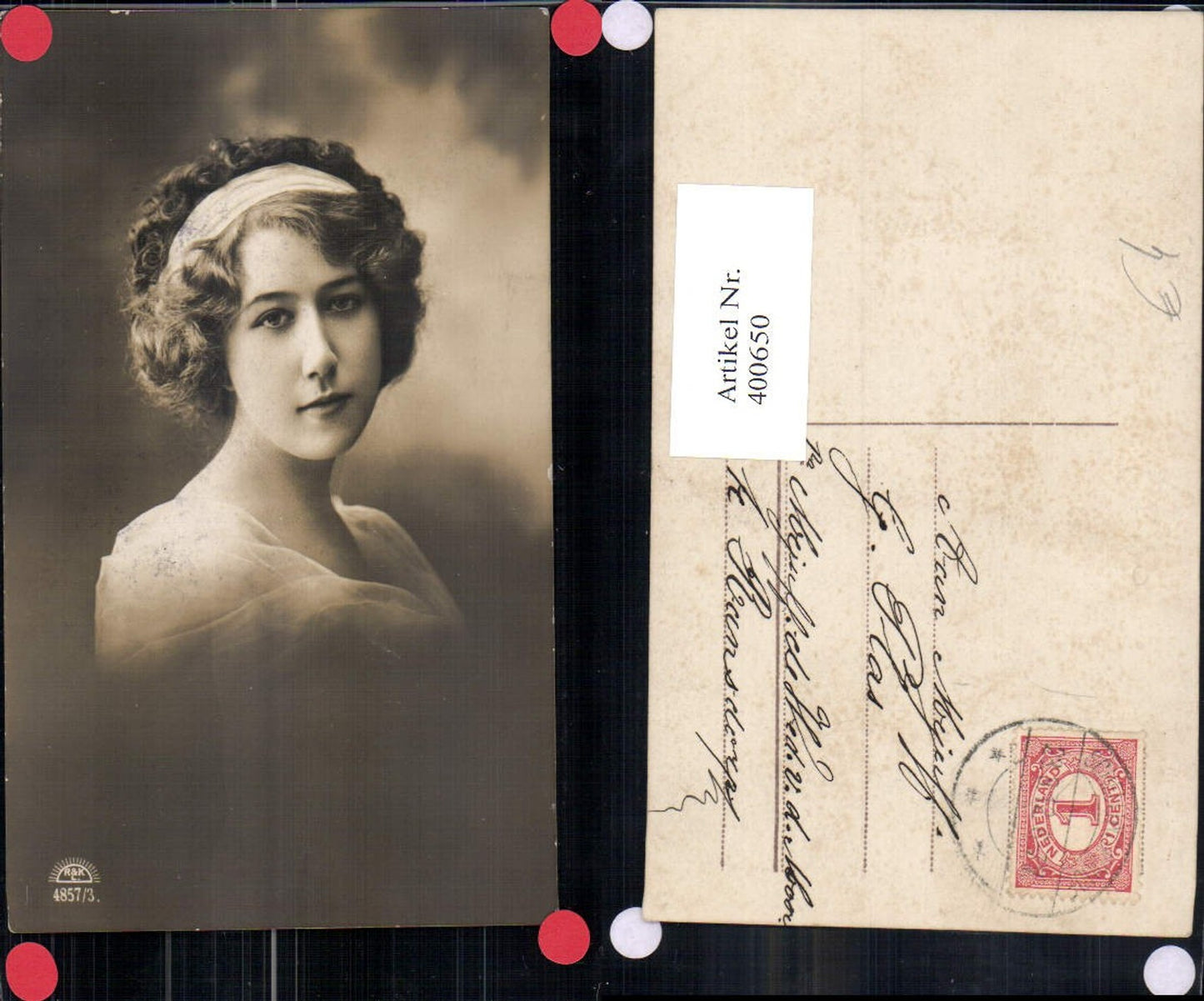 400650,Fotokunst Frau Lockenkopf Haarband