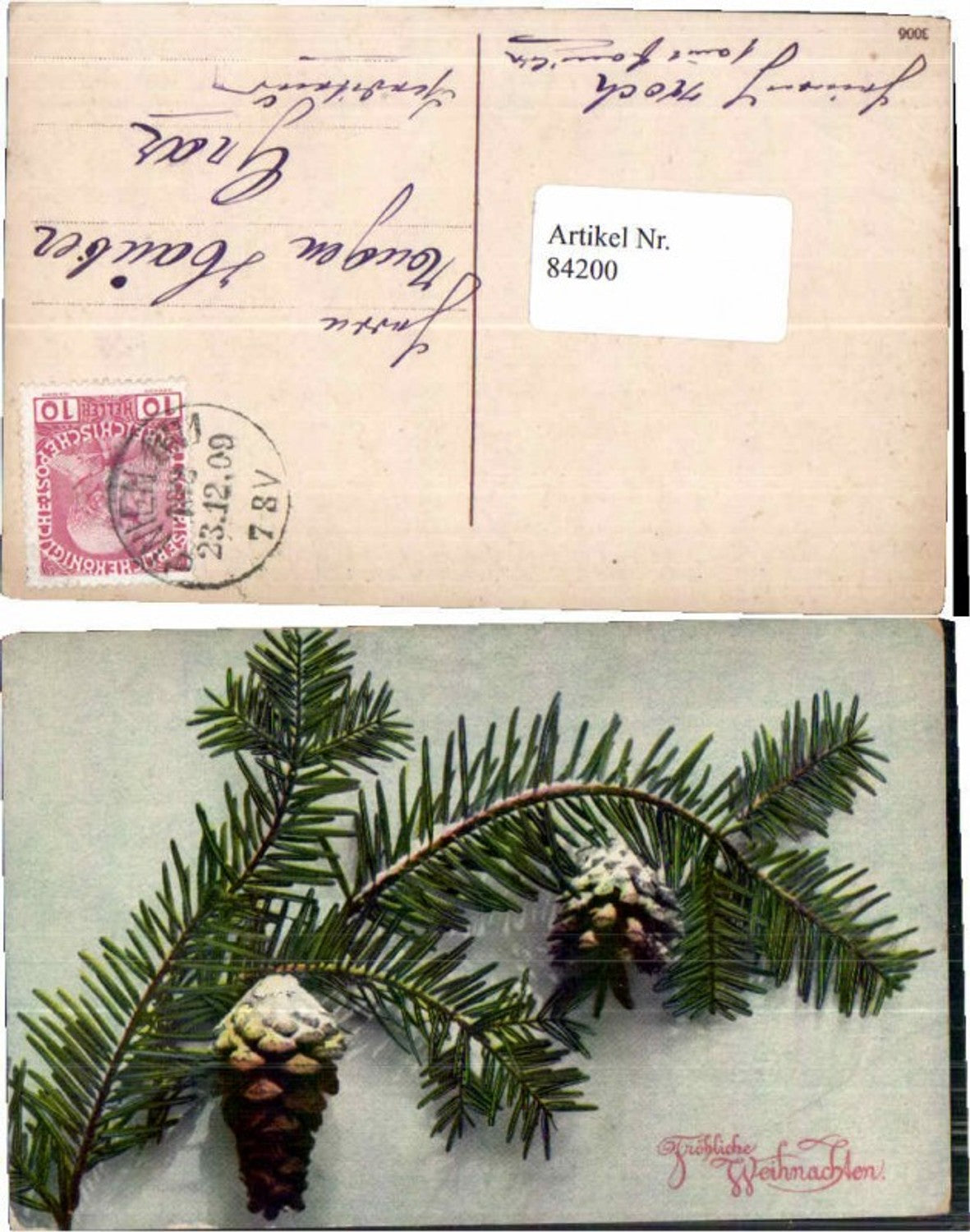 84200, Christmas fir branches pine cones