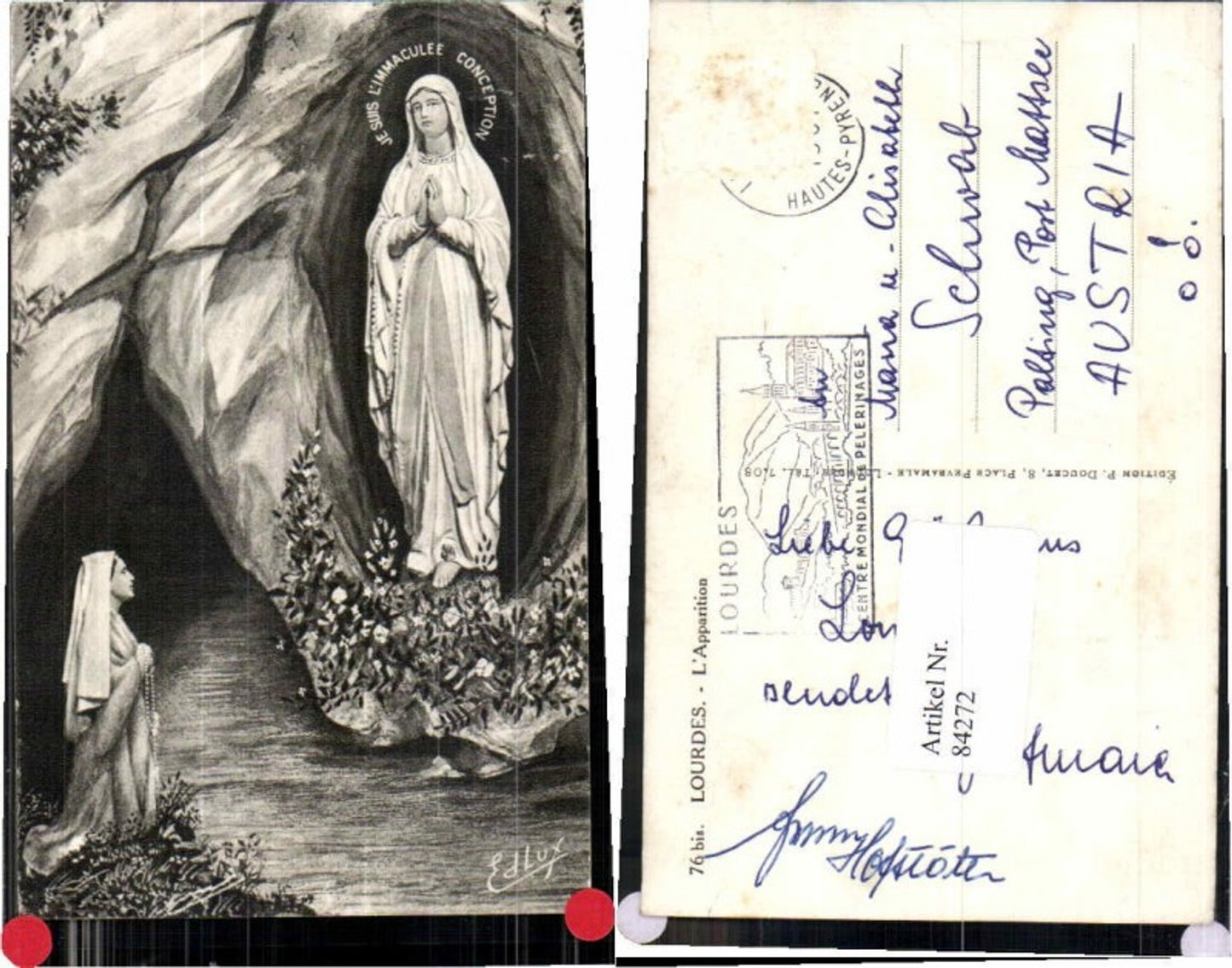 84272,Lourdes in Frankreich Statue