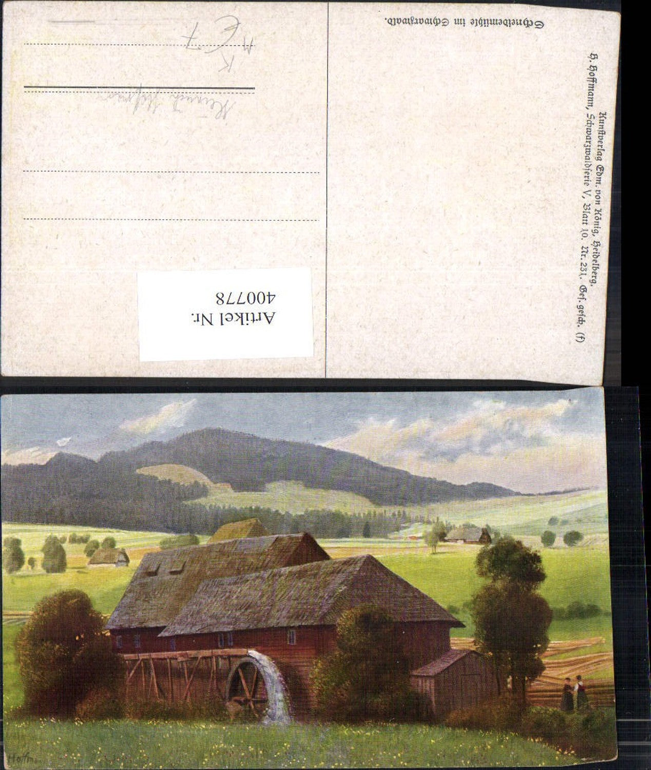 400778, Artist Heinrich Hoffmann Schneidemühle i. Schwarzwald Watermill