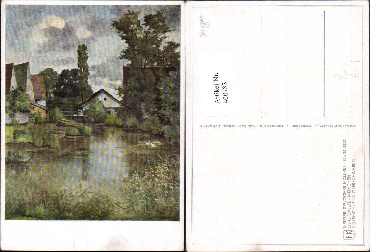 400783, Artist Ak Otto Vaeltl Village Mill in Upper Swabia Watermill
