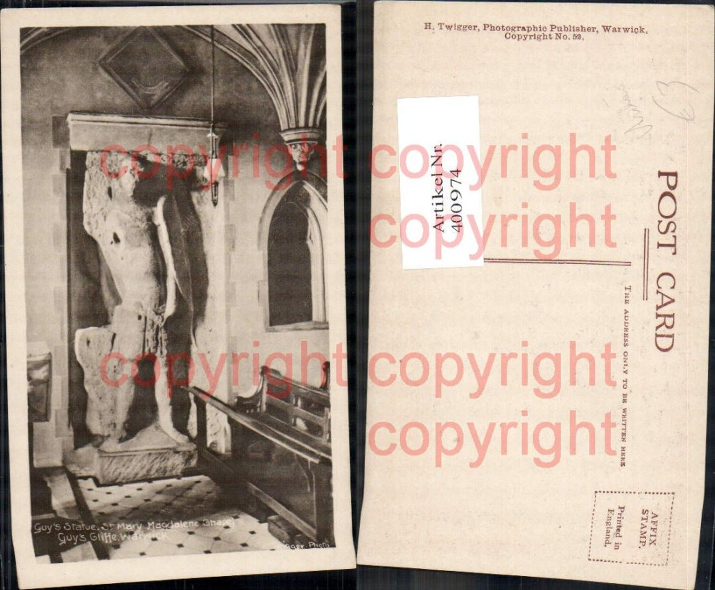 400974,Guys Statue St Mary Magdalene Chapell Guys Gliffe Warwick Statue Kirche Archäologie