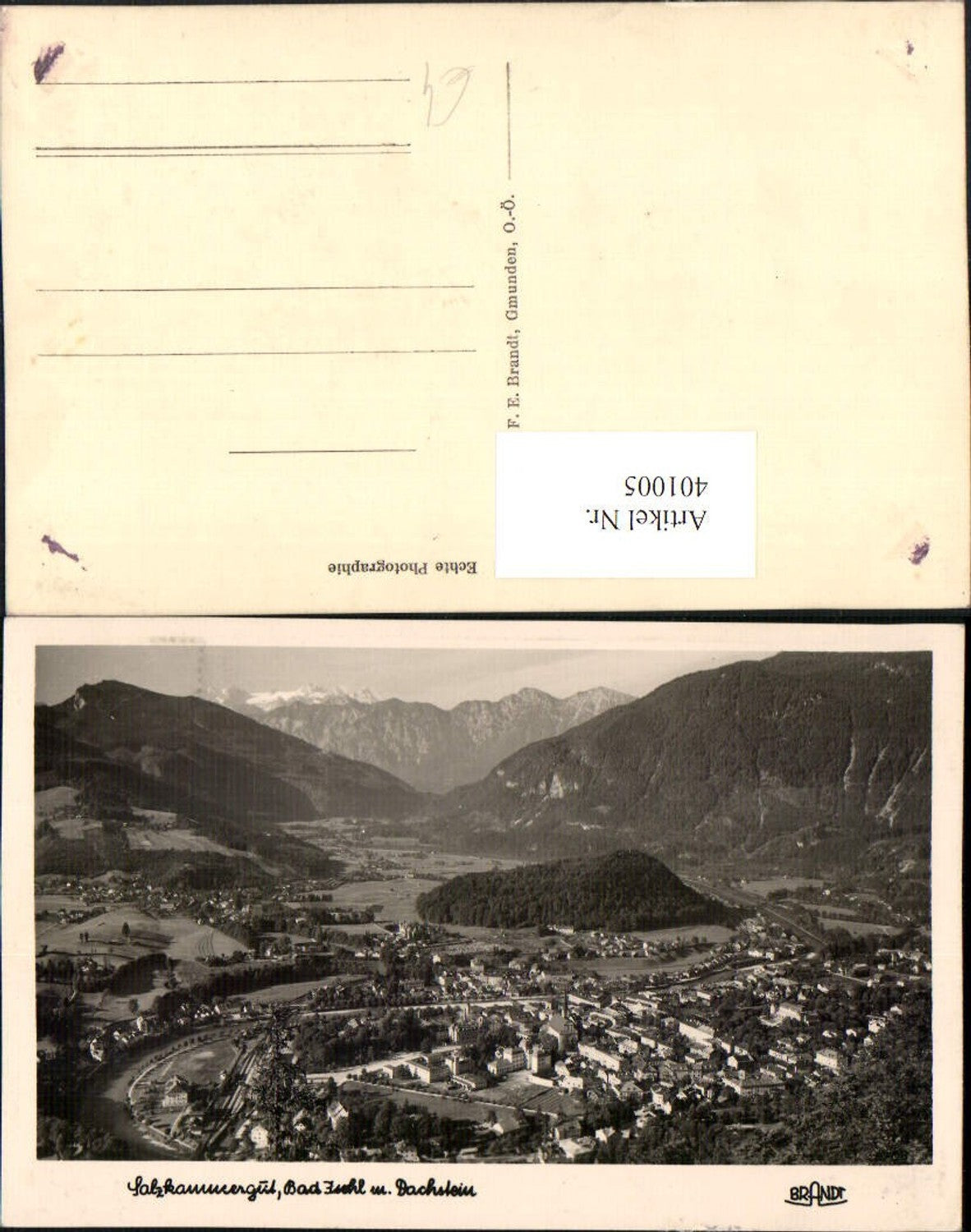 401005,Bad Ischl Totale m. Dachstein Bergkulisse pub Brandt