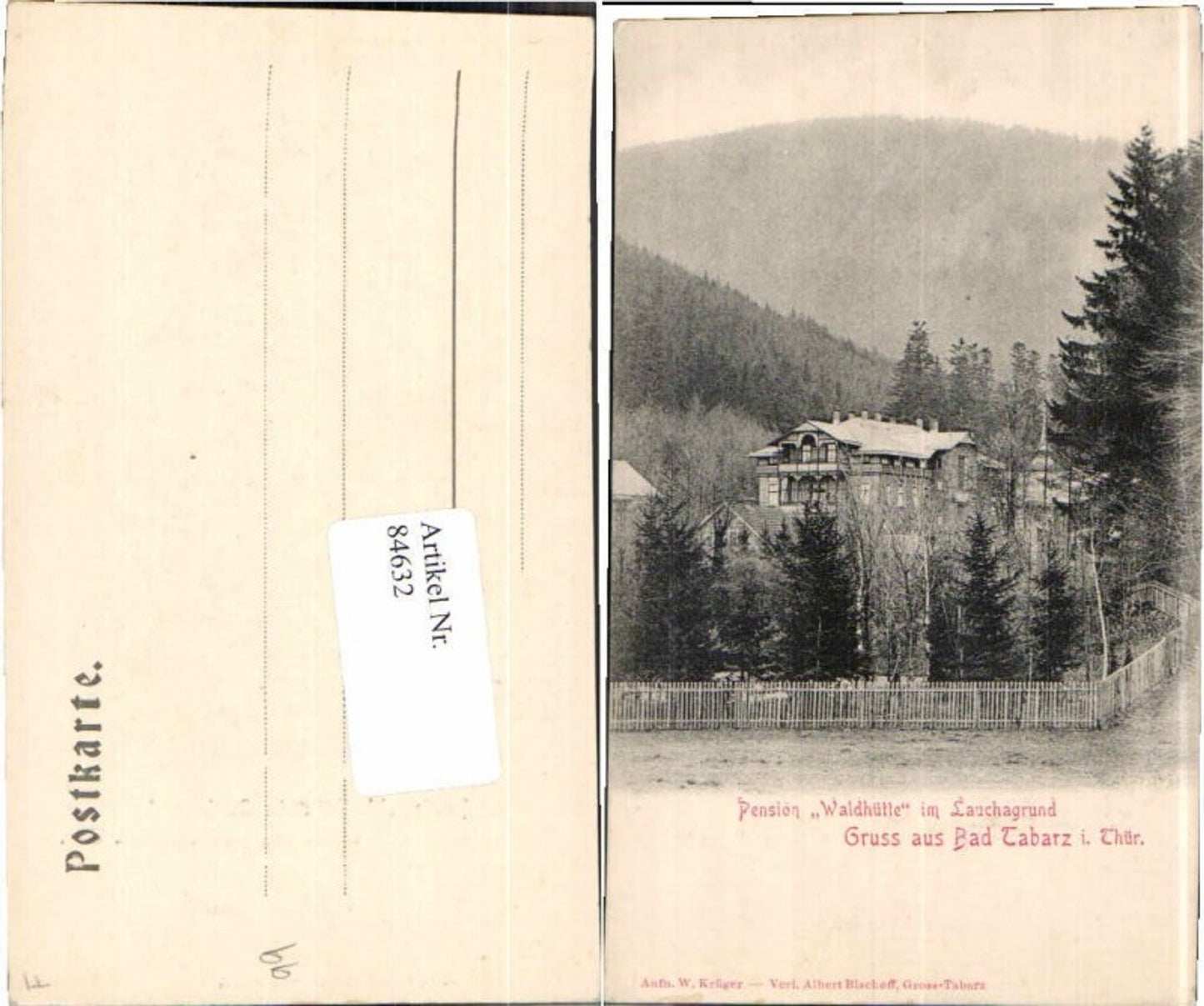 84632,Gruss aus Bad Tabarz Pension Waldhütte Lauchagrund