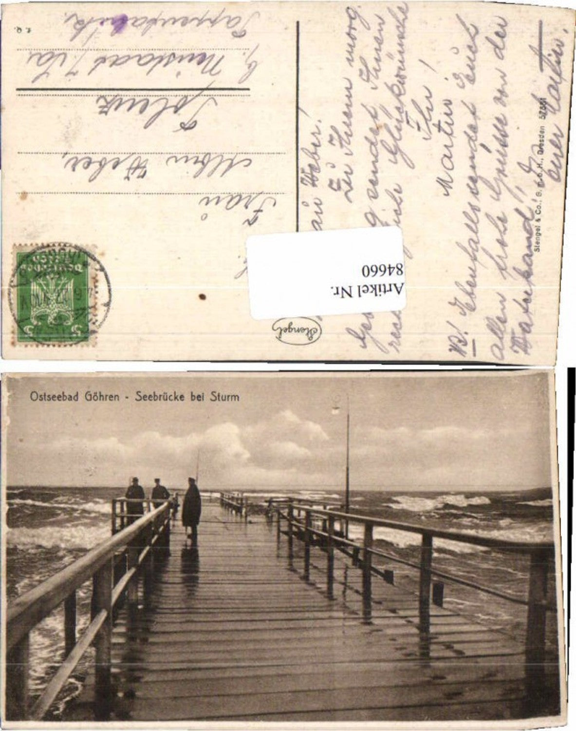 84660,Ostseebad Göhren Rügen Seebrücke b. Sturm