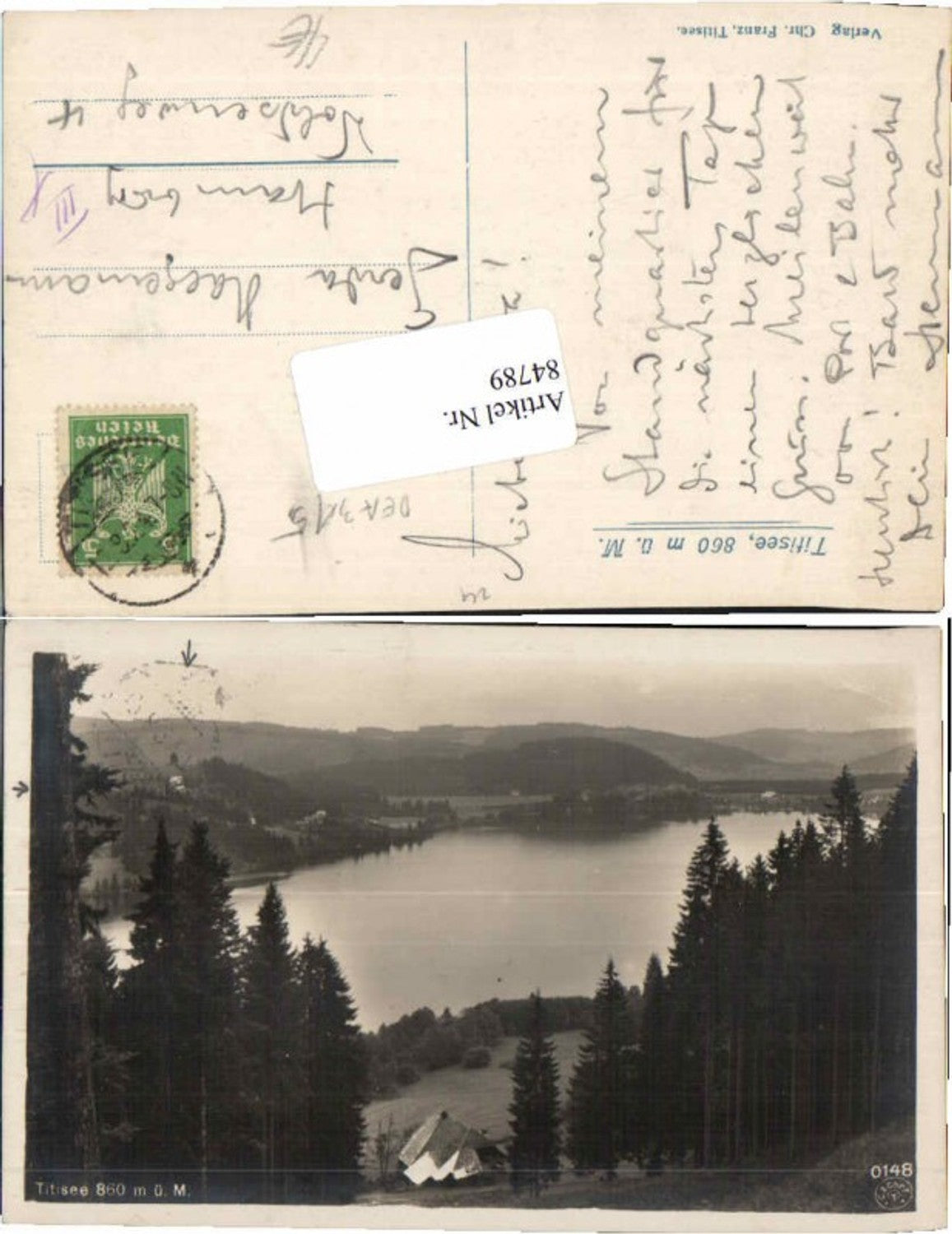 84789,Titisee Partie am Waldrand 1927