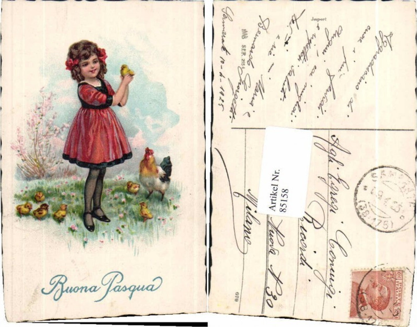 85158,Ostern Küken Mädchen Kleid HWB 2154