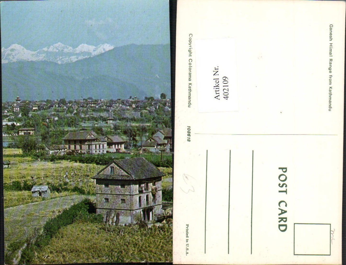 402109,Nepal Ganesh Himal Range from Kathmandu Teilansicht Bergkulisse