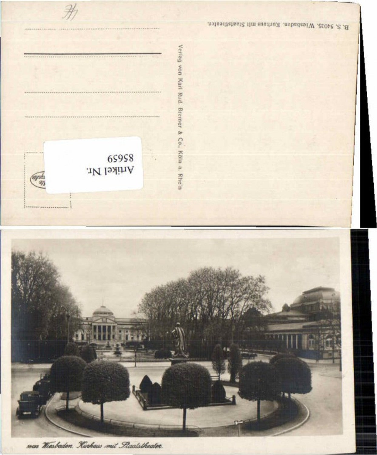 85659,Wiesbaden Kurhaus Staatstheater Oldtimer