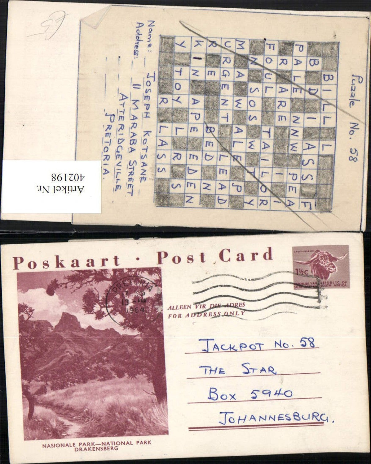 402198,Ganzsache South Africa Drakensberg National Park Landschaft