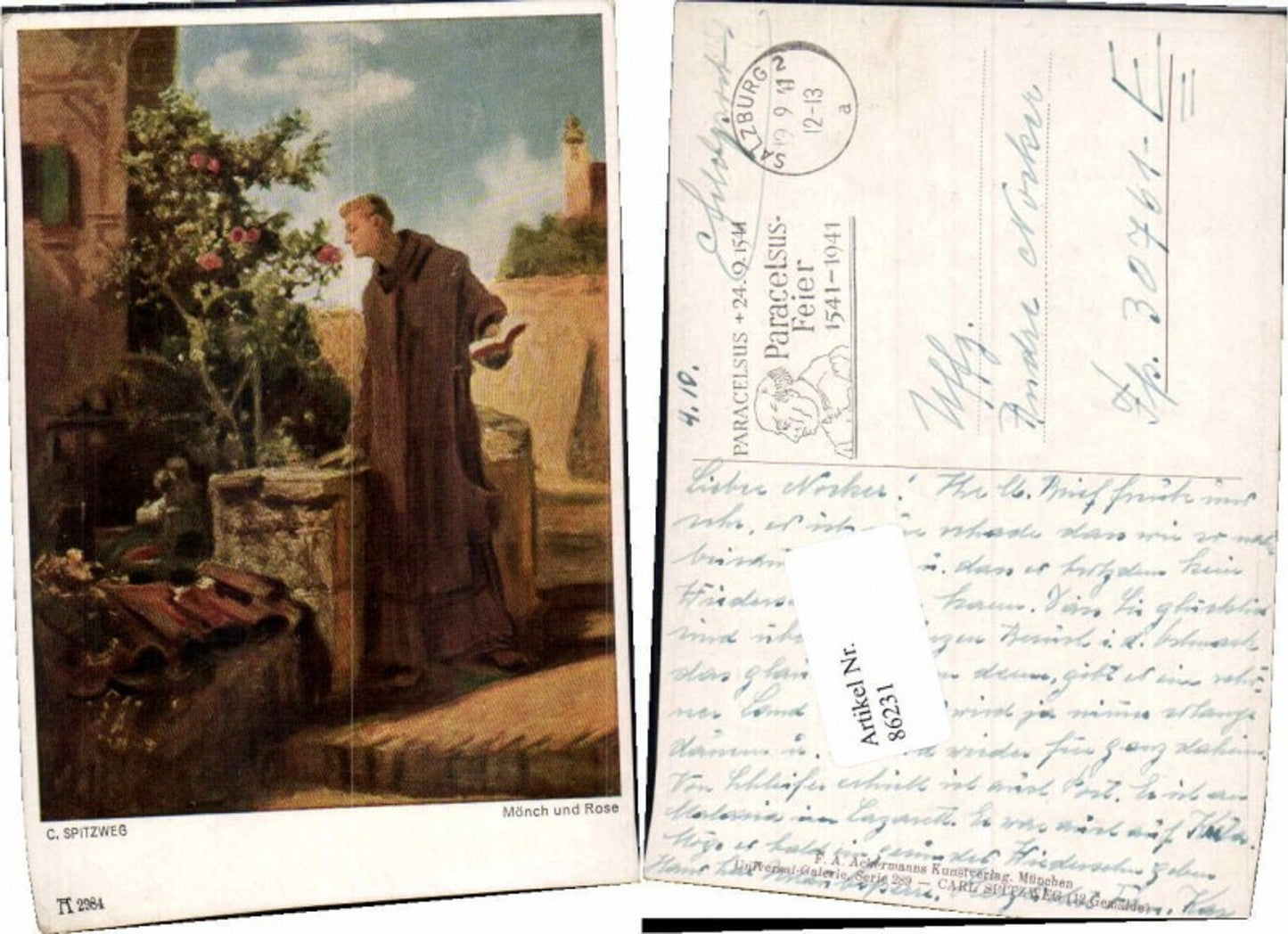86231, Carl Spitzweg Mönch Rose Ackermann 2984