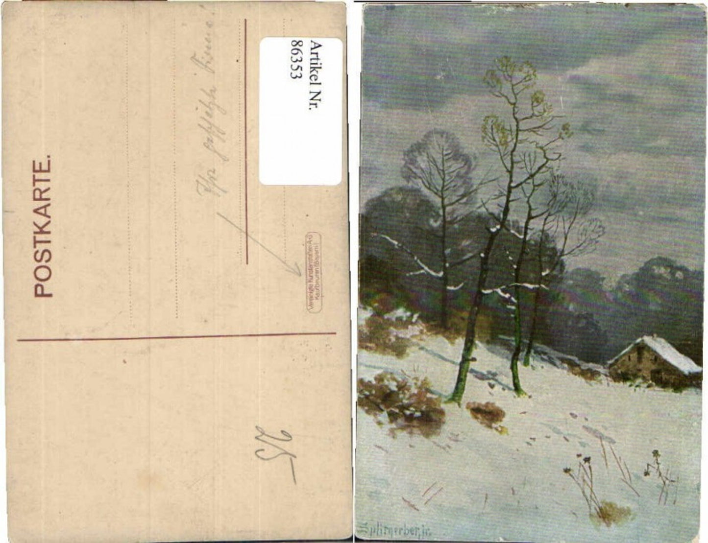86353,Splitgerber jun. Winter Landschaft Kaufbeuren Kunstanstalt
