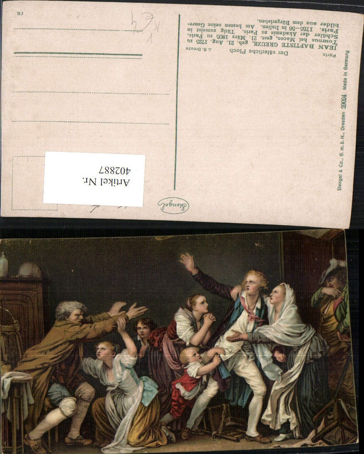 402887,Stengel Co 29024 Künstler Jean Baptiste Greuze Der väterliche Fluch Streit