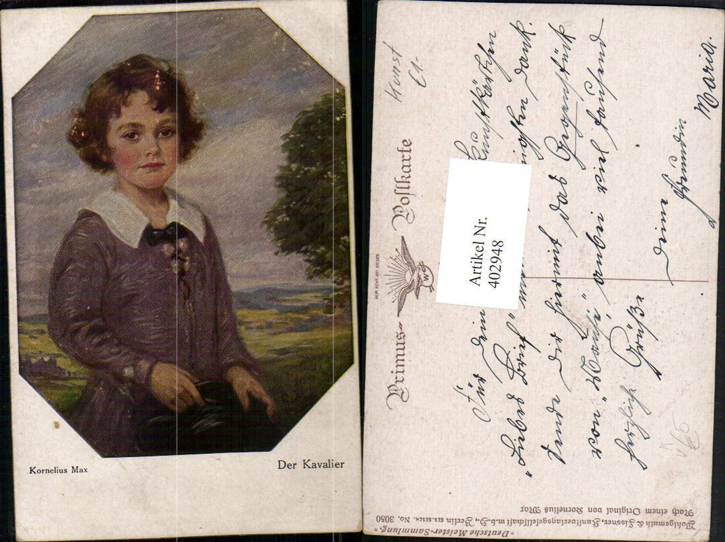 402948,Primus AK 3050 Künstler Kornelius Max Der Kavalier Junge Bub Portrait