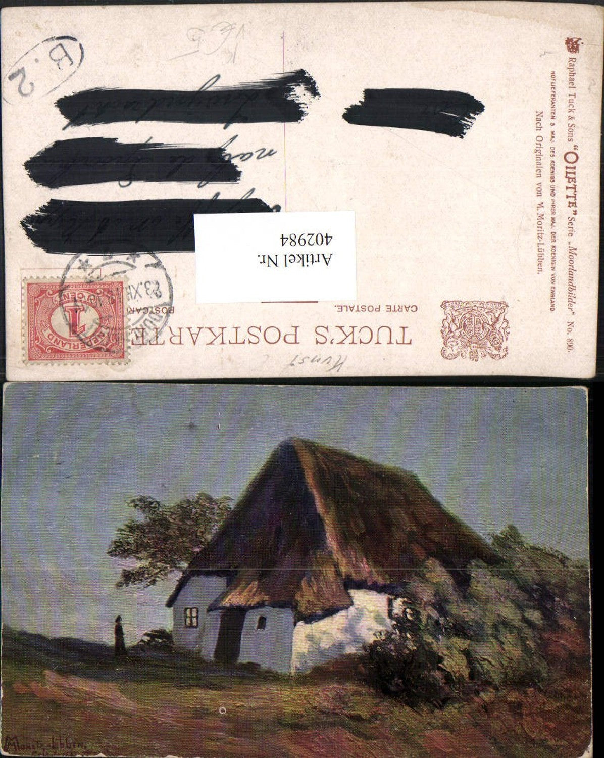 402984,Raphael Tuck & Sons 890 Künstler M. Moritz-Lübben Moorland Haus