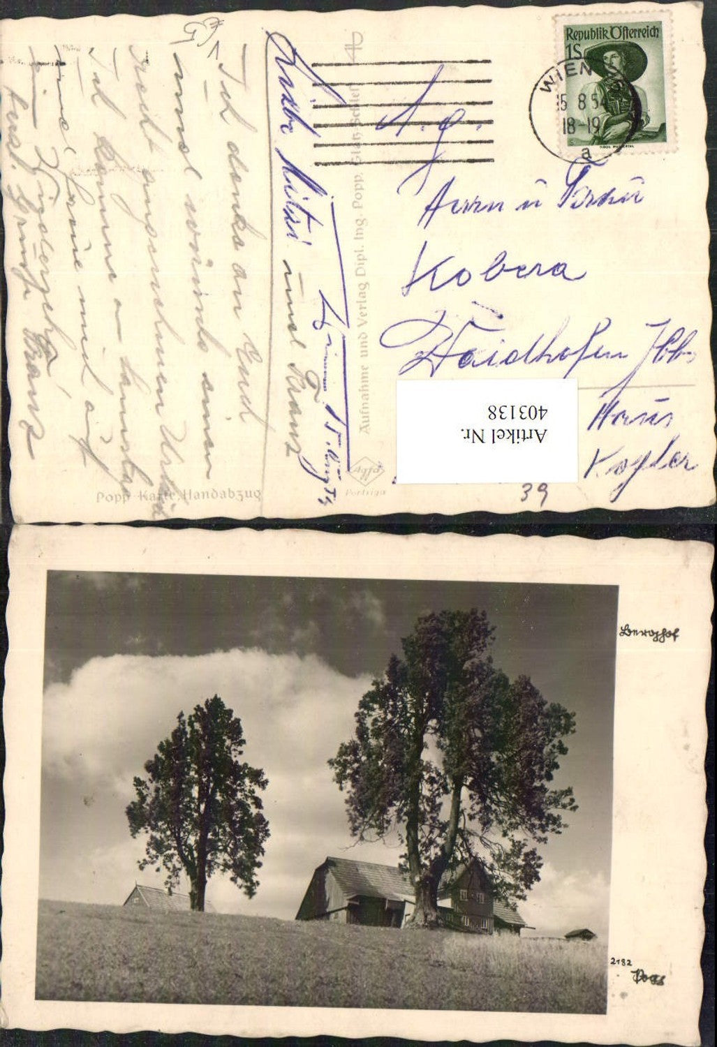 403138,Popp Verlag 2182 Berghof Haus Bäume