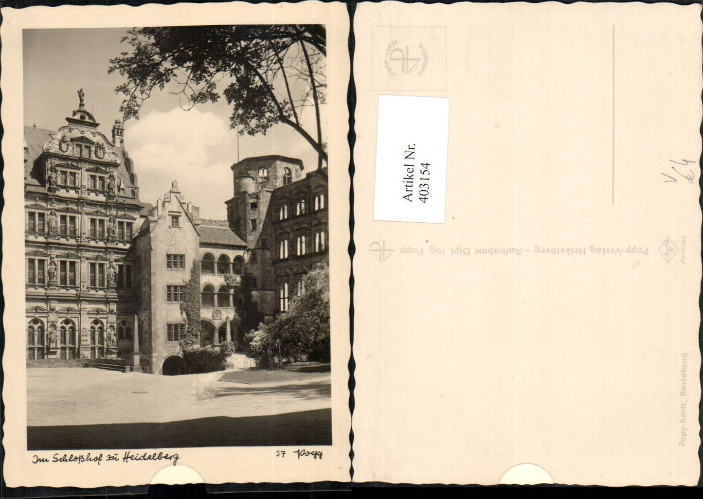 403154,Popp Verlag 57 Heidelberg Schloss Schlosshof