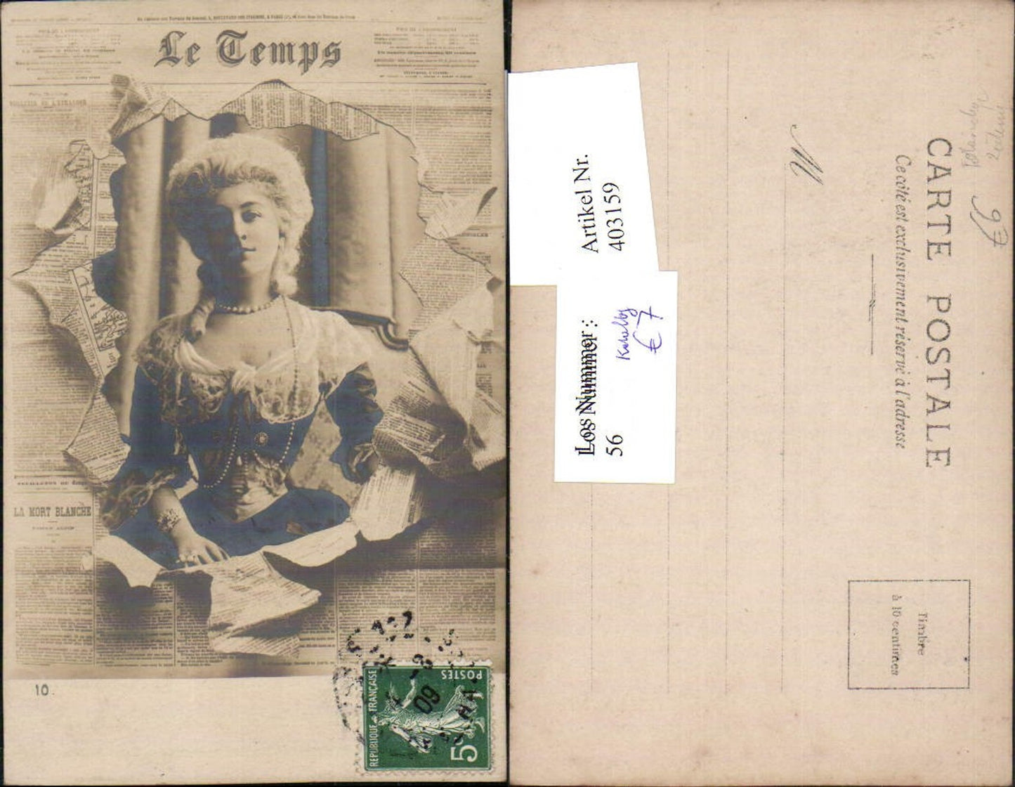 403159,Fotomontage Zeitung Jugendstil Biedermeier Le Temps