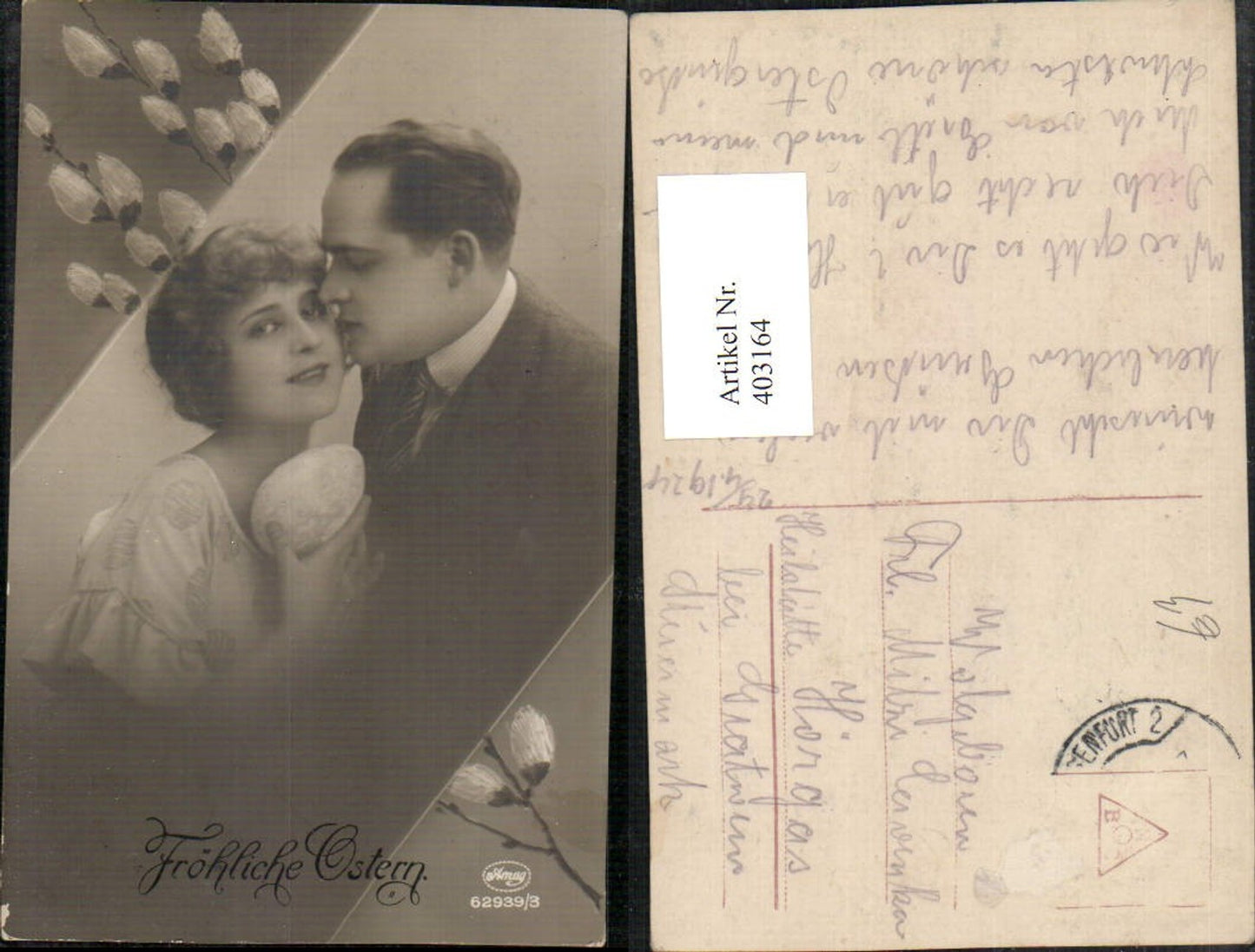 403164,Ostern Fotomontage Liebe Paar Ei Palmkätzchen