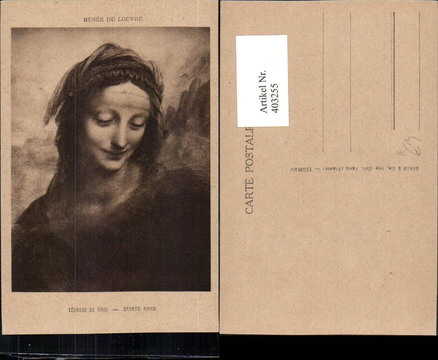 403255,Künstler AK Leonardo da Vinci Sainte Anne Portrait