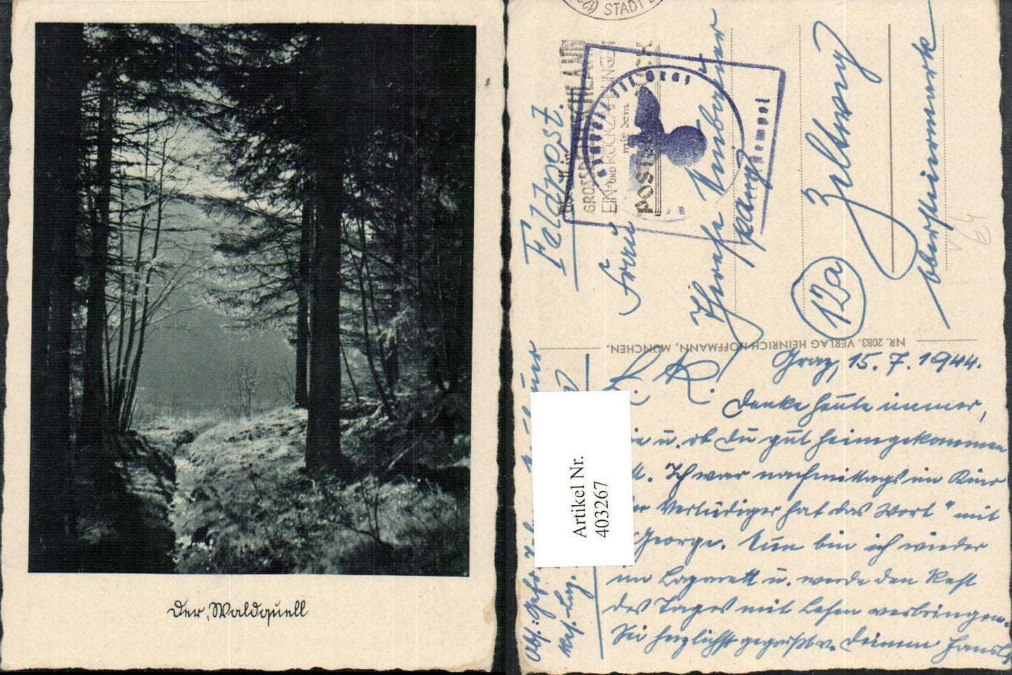 403267,Fotokunst Heinrich Hoffmann 2083 Waldquell Wald Partie
