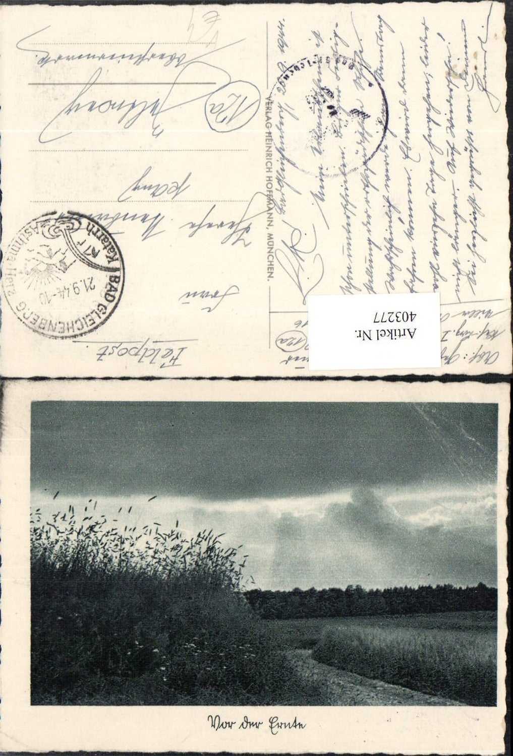 403277,Fotokunst Heinrich Hoffmann Vor der Ernte Landschaft Feld