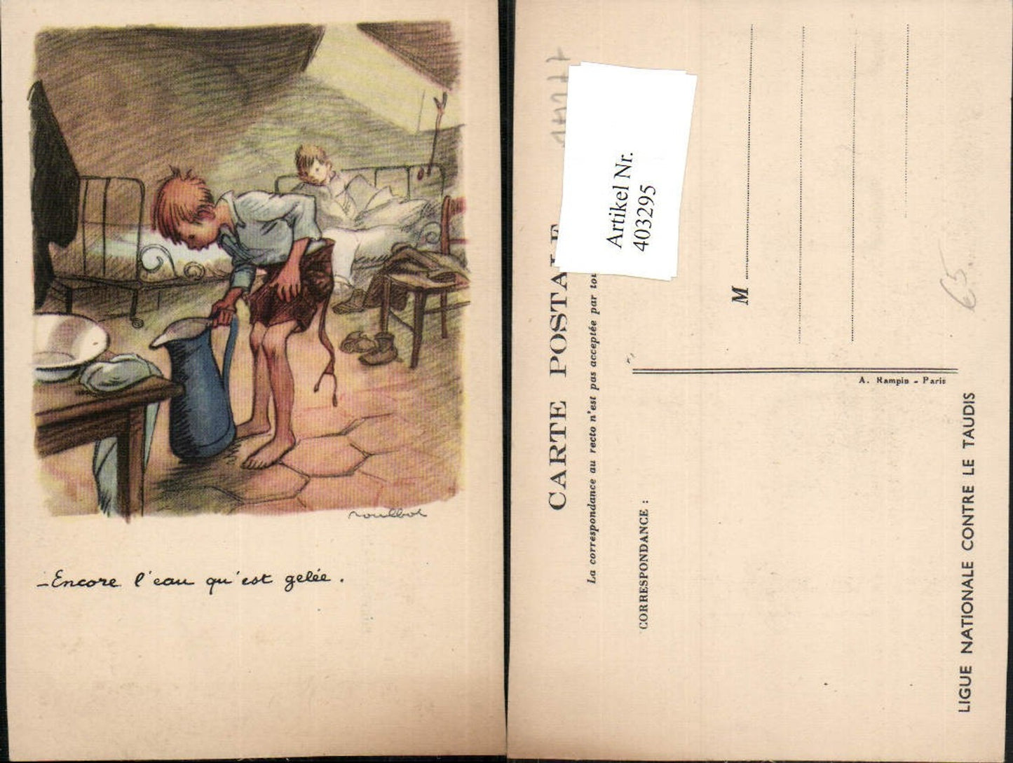 403295,Künstler AK Encore l'eau qu'est gelee Kinder Bett Krug