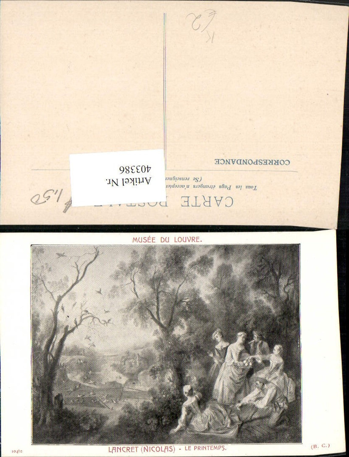 403386,Künstler AK Nicolas Lancret Le Printemps Personen Vögel