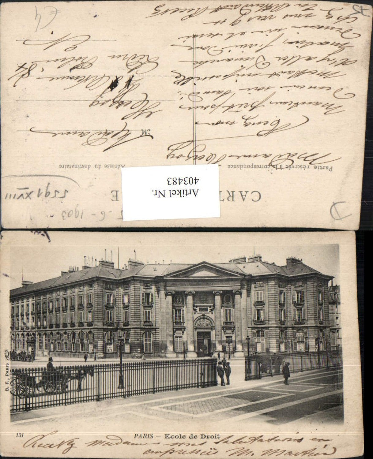 403483,Ile-de-France Paris Ecole de Droit Fakultät Schule Gebäude