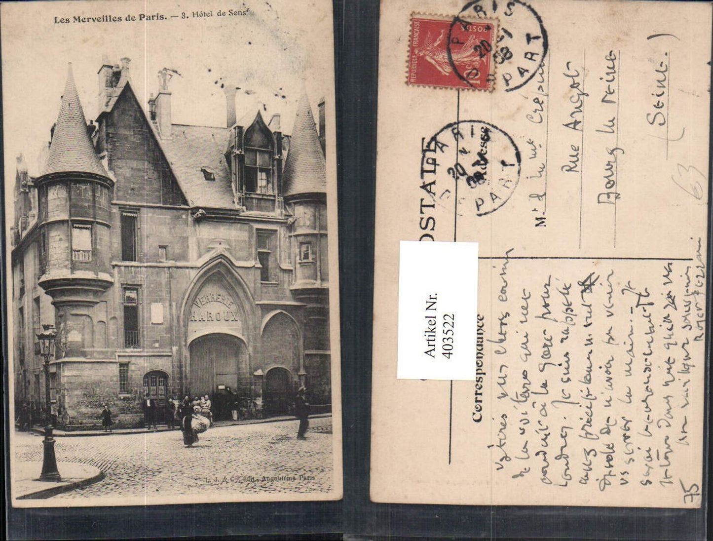 403522,Ile-de-France Paris Hotel de Sens Gebäude