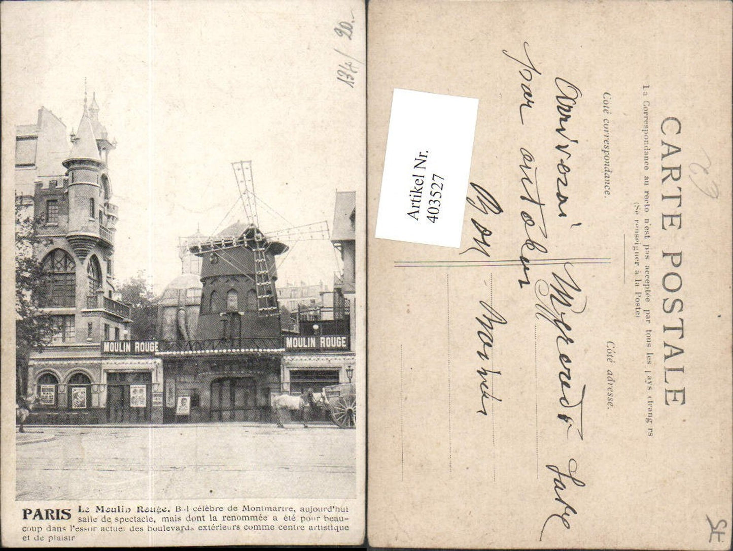 403527,Ile-de-France Paris Le Moulin Rouge Variete Rote Mühle Windmühle