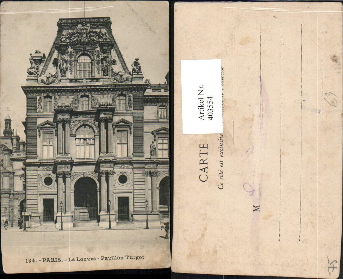 403554,Ile-de-France Paris Le Louvre Pavillon Turgot Museum Gebäude