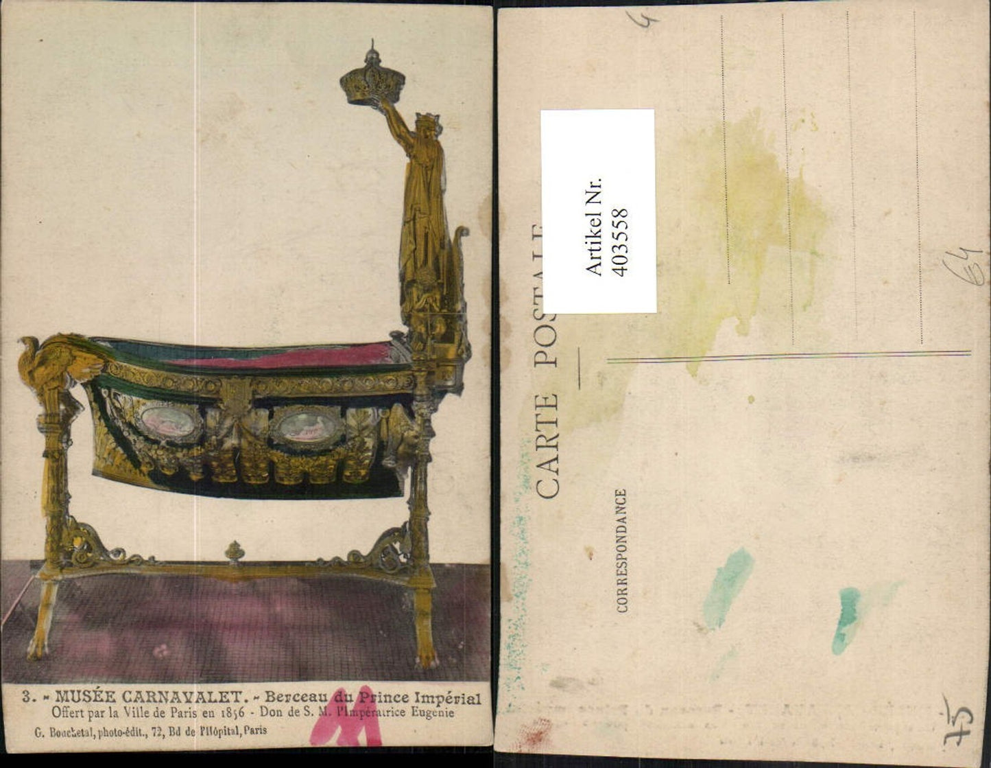 403558,Ile-de-France Paris Musee Carnavalet Berceau du Prince Imperial Museum Wiege