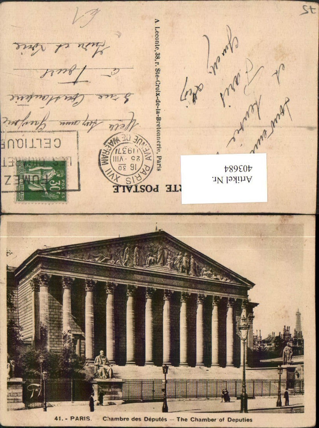 403684,Ile-de-France Paris Chambre des Deputes Abgeordnetenkammer Gebäude