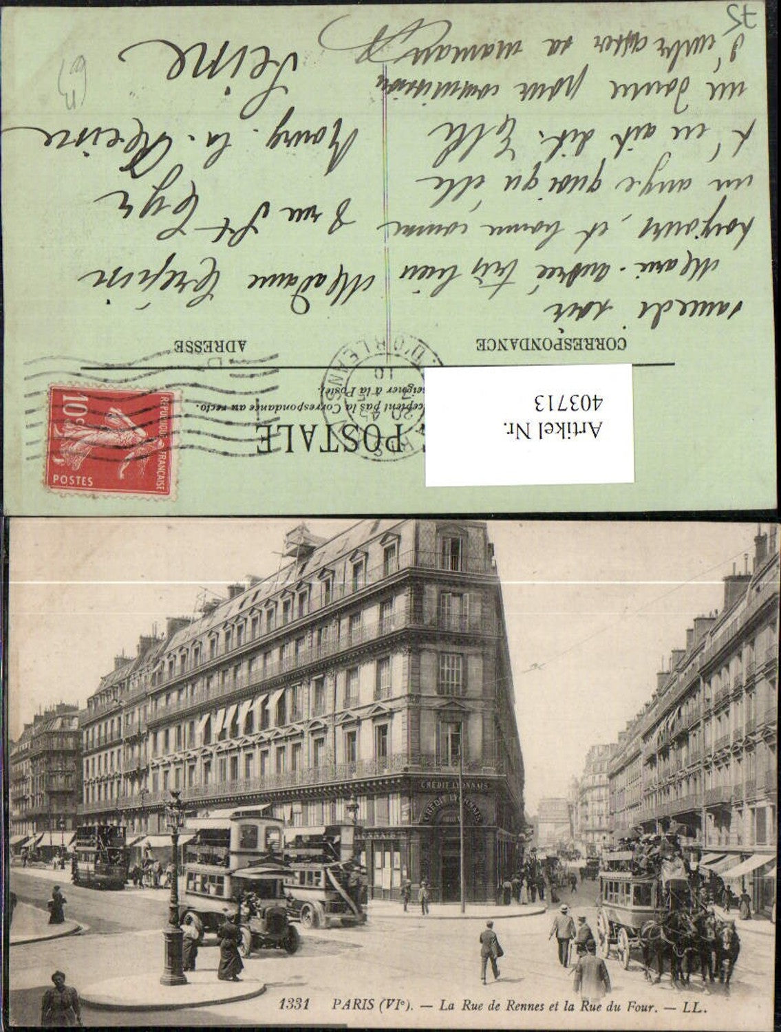 403713,Ile-de-France Paris La Rue de Rennes et la Rue du Four Straßenansichten Tram