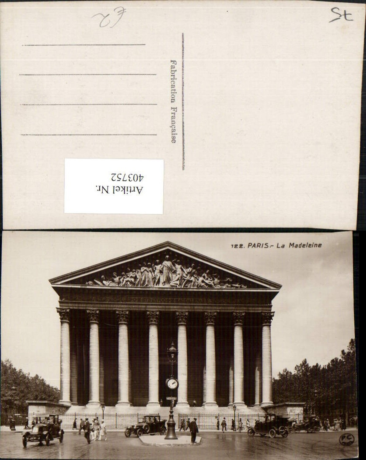 403752,Ile-de-France Paris La Madeleine Kirche Säulen