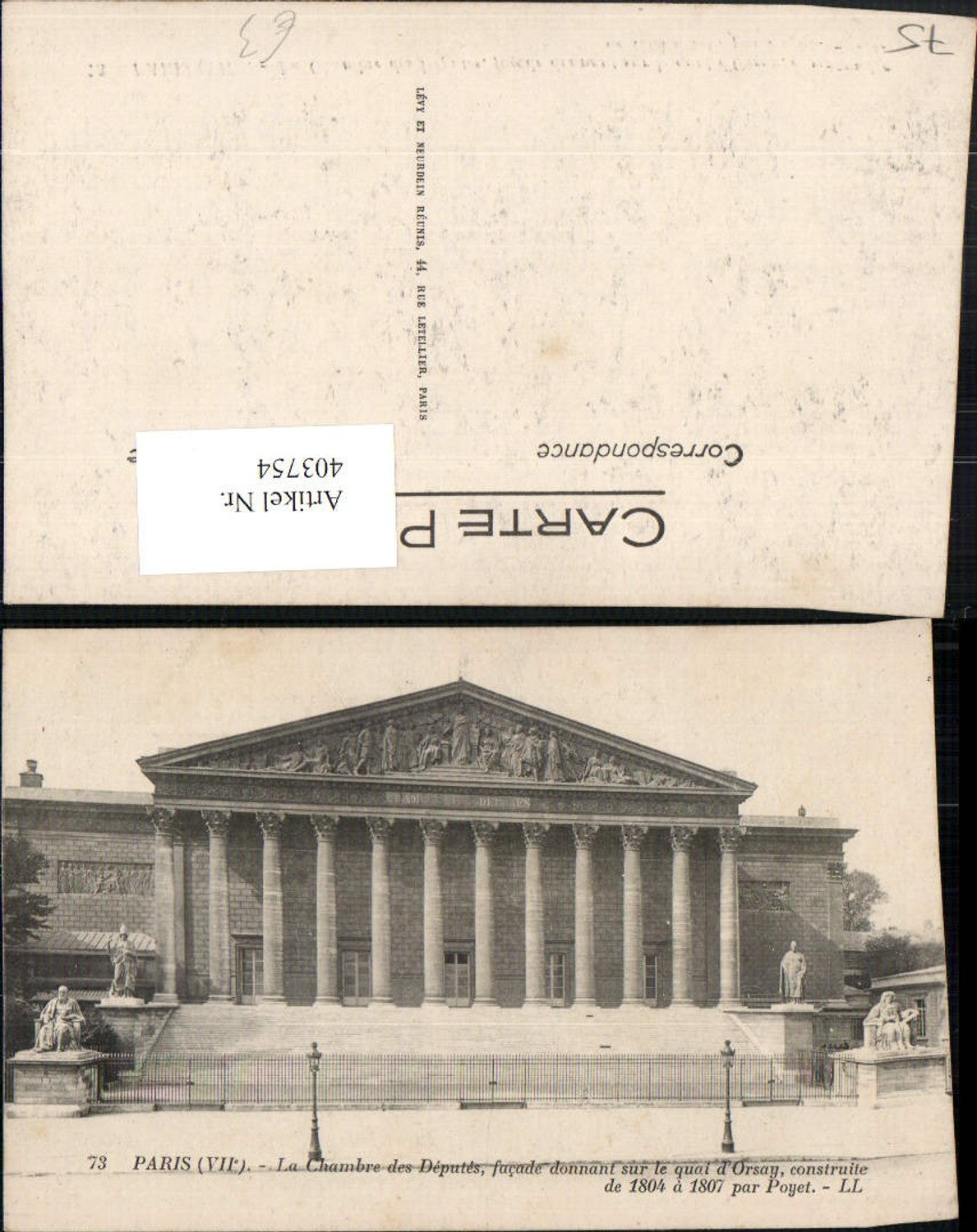 403754,Ile-de-France Paris La Chambre des Deputes Abgeordnetenkammer Gebäude