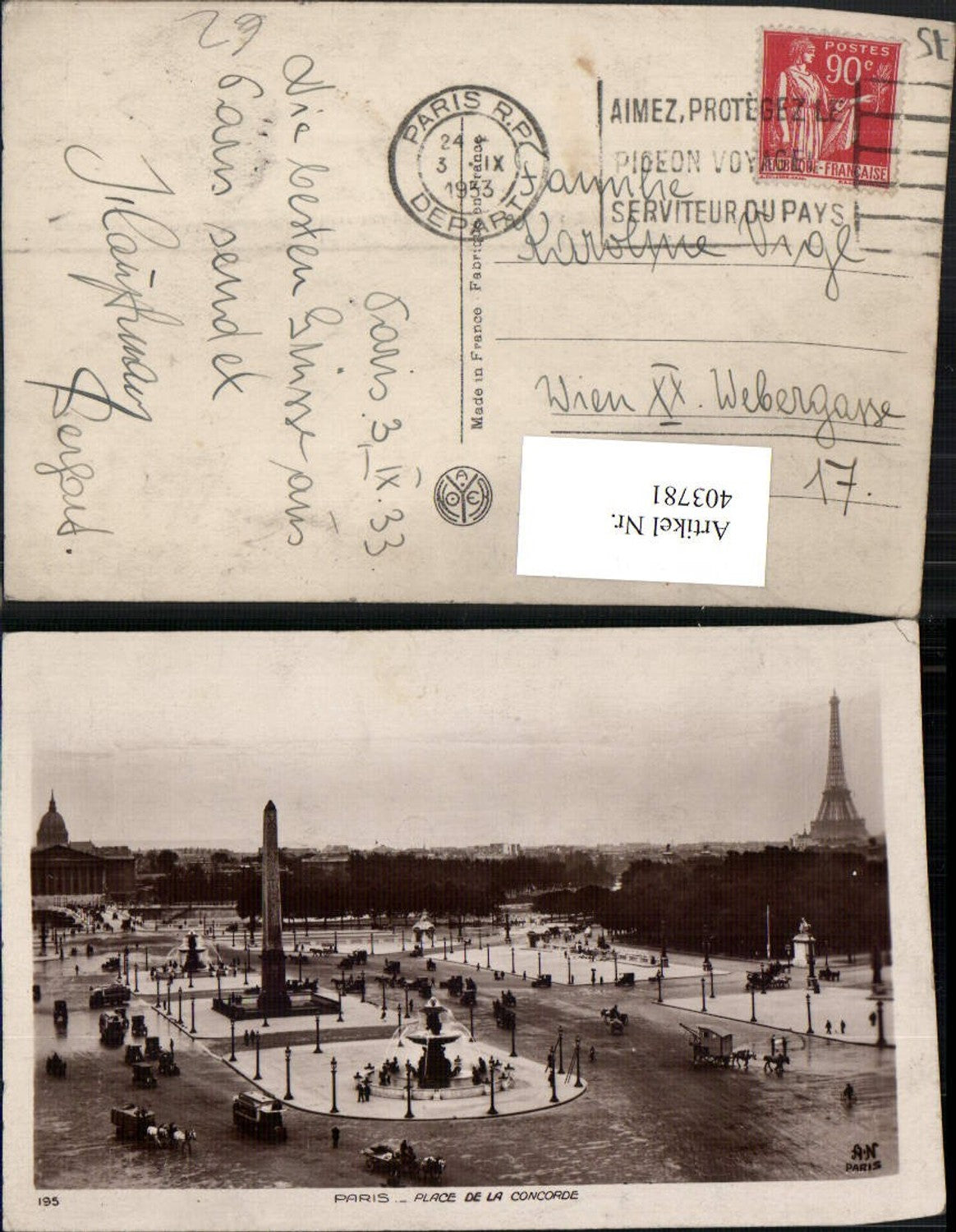 403781,Ile-de-France Paris Place de la Concorde Platz Obelisk Eiffelturm