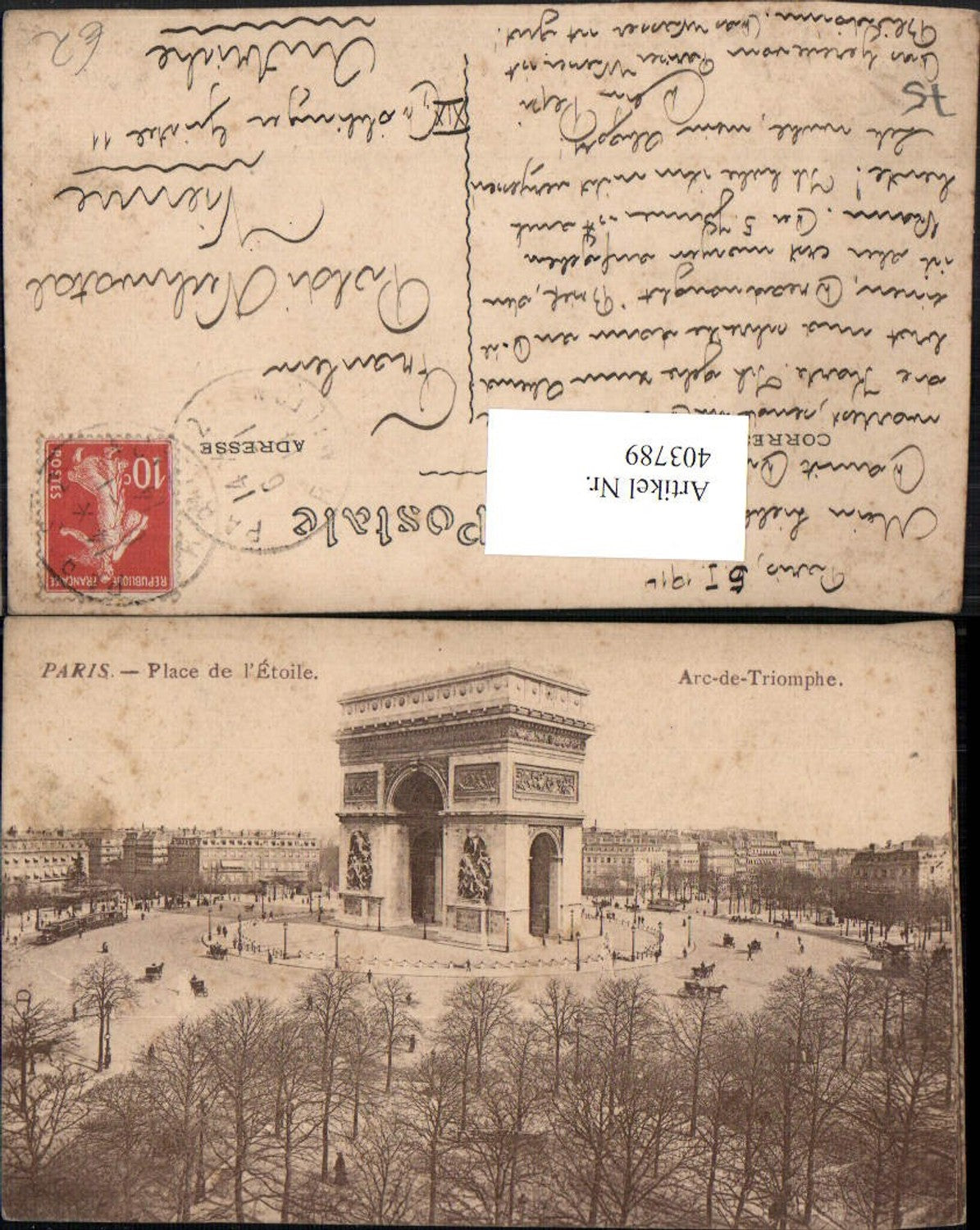 403789,Ile-de-France Paris Place de l'Etoile Arc de Triomphe Triumphbogen
