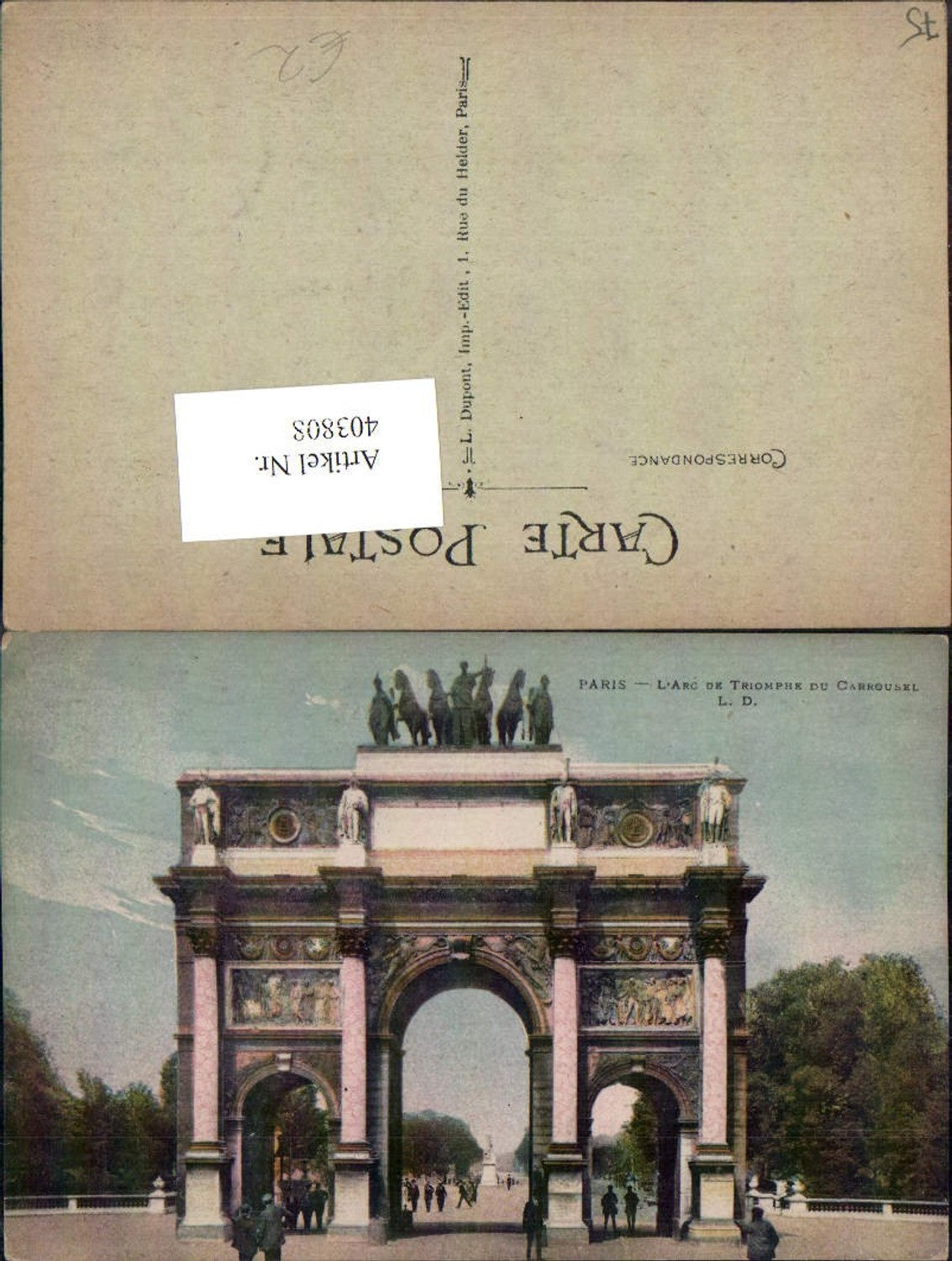 403808,Ile-de-France Paris L'Arc de Triomphe du Carrousel Triumphbogen
