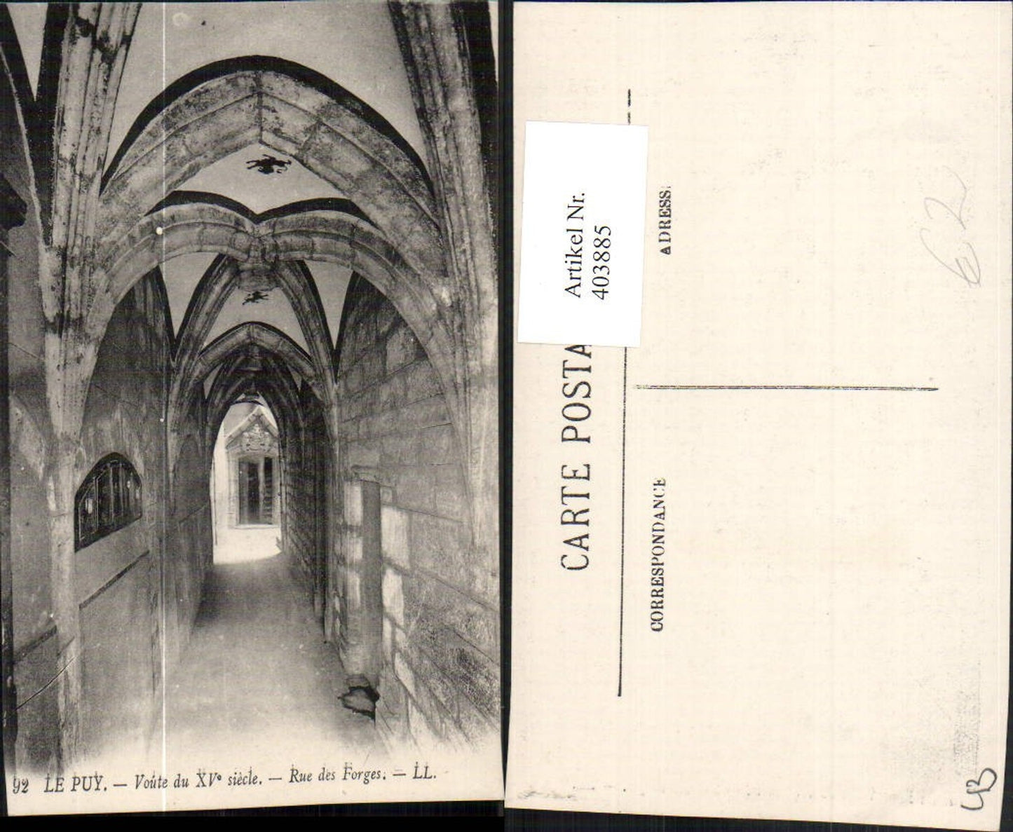 403885,Auvergne Haute-Loire Le Puy Rue des Forges Gasse