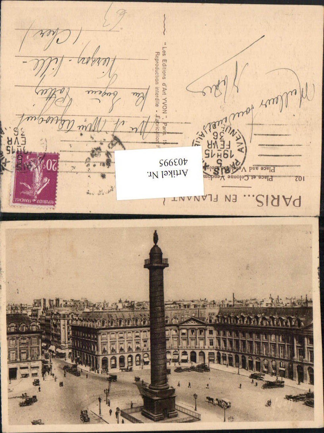403995,Ile-de-France Paris Place et Colonne Vendome Säule