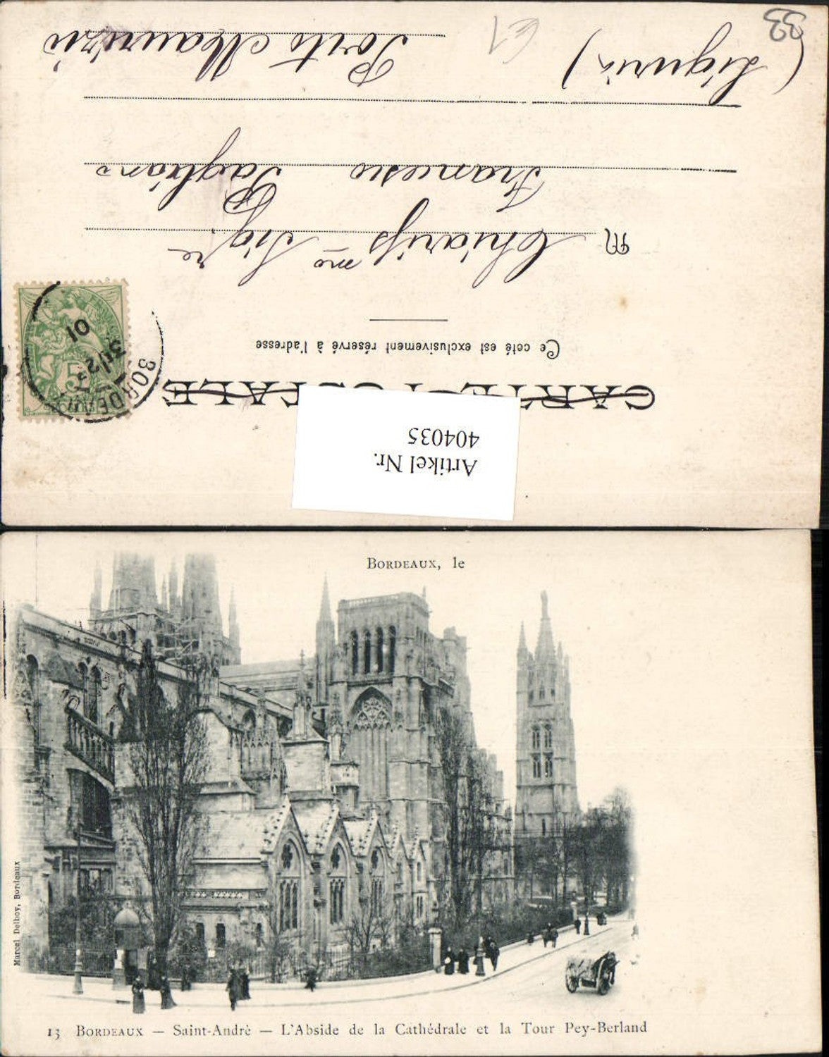 404035,Aquitaine Gironde Bordeaux Saint-Andre Cathedrale et la Tour Pey-Berland Church