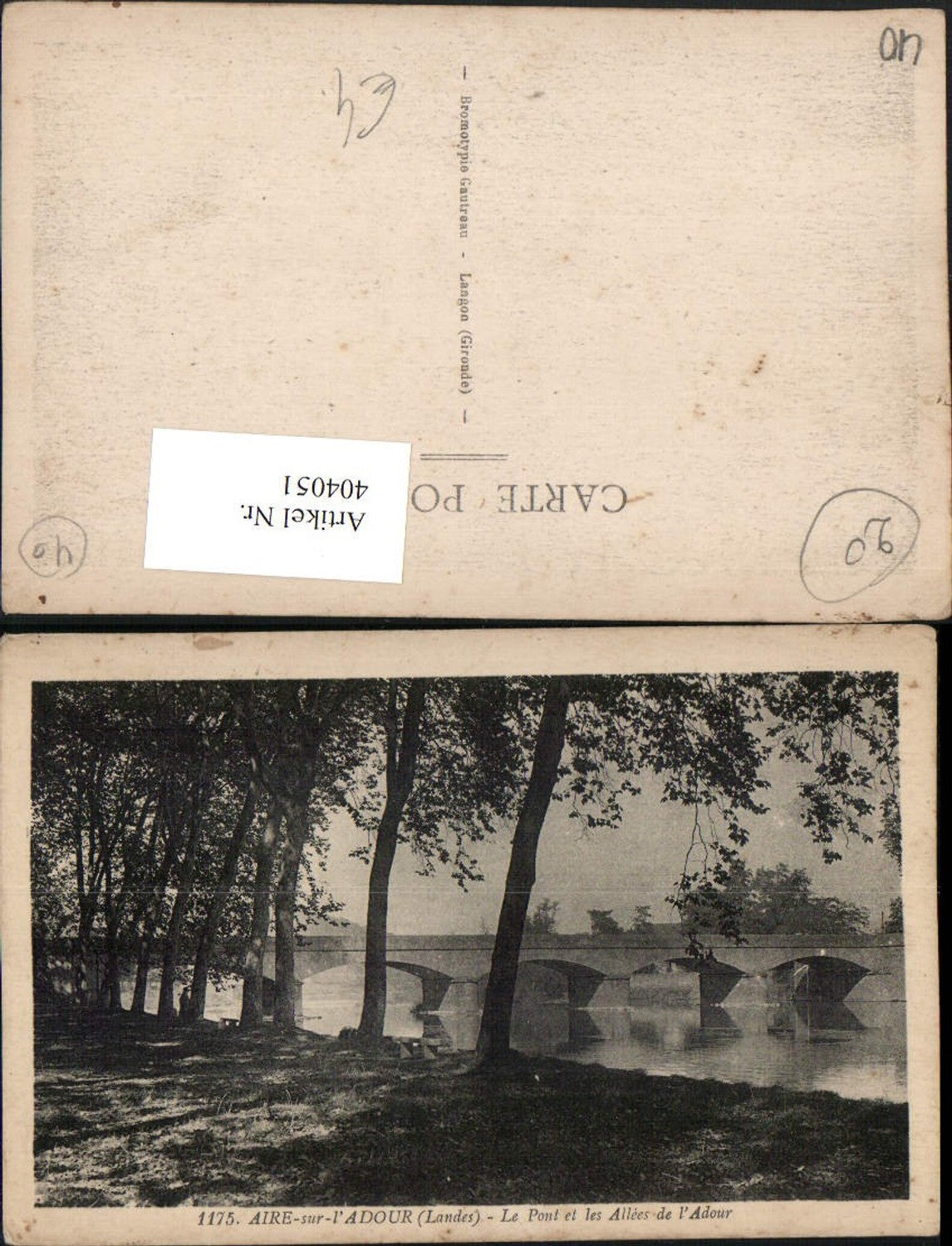 404051,Aquitanien Landes Aire-sur-l'Adour Le Pont et les Allees de l'Adour Brücke