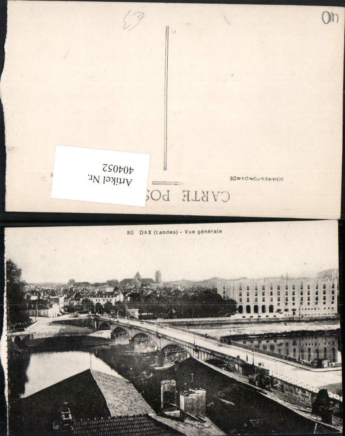 404052,Aquitanien Landes Dax Vue generale Teilansicht Brücke
