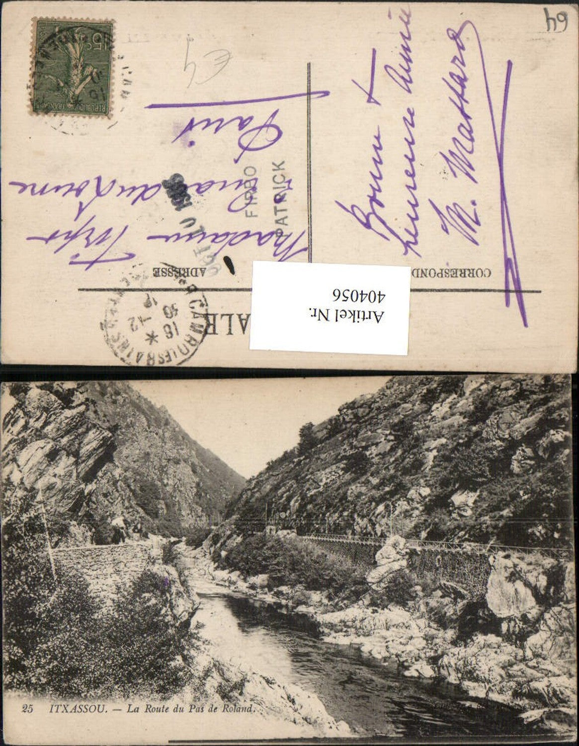404056,Aquitanien Pyrenees-Atlantiques Itxassou La Route du Pas de Roland Fluss