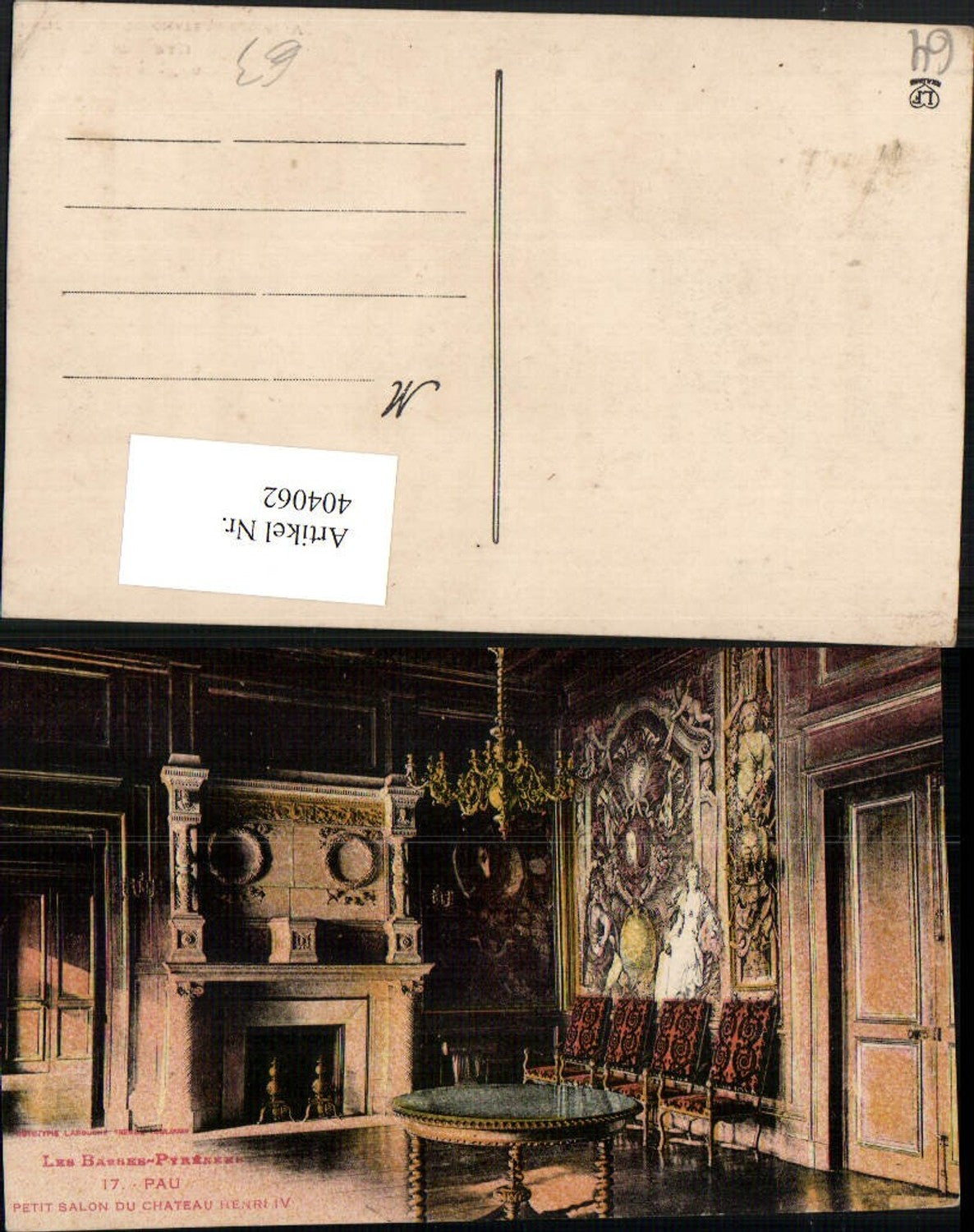 404062,Aquitanien Pyrenees-Atlantiques Pau Petit Salon du Chateau Henri IV Schloss Innenansicht