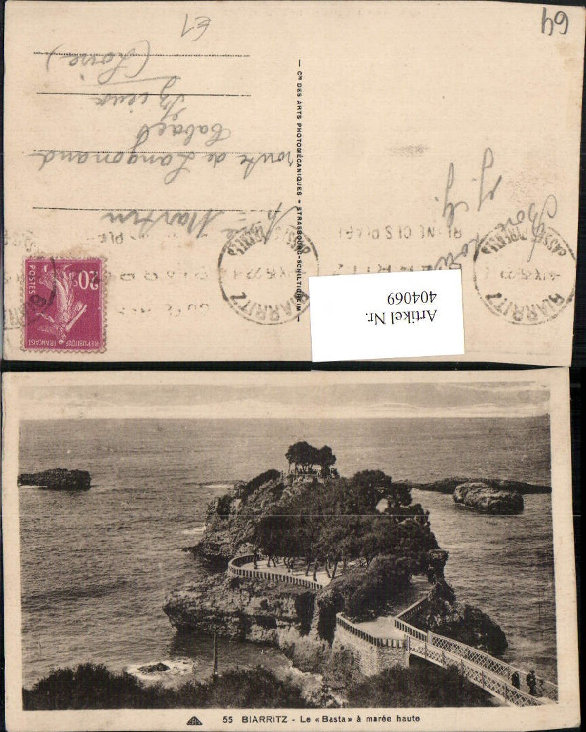 404069,Aquitanien Pyrenees-Atlantiques Biarritz Le Basta a maree haute Küste