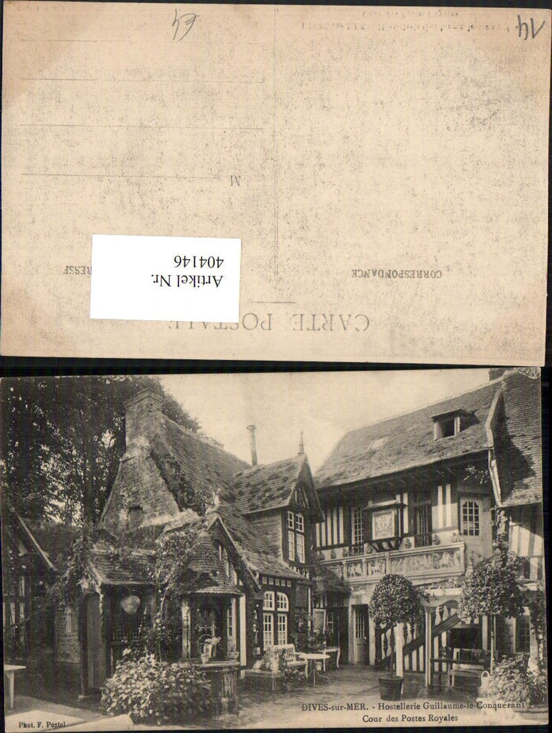 404146,Basse-Normandie Calvados Dives-sur-Mer Hostellerie Guillaume-le-Conquerant Cour Postes
