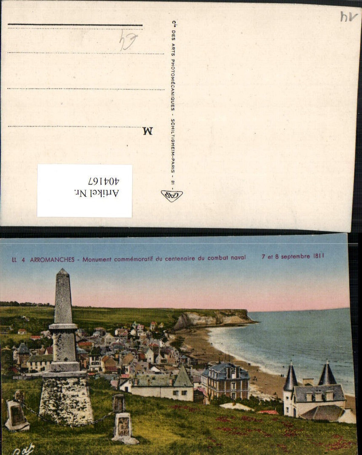 404167,Basse-Normandie Calvados Arromanches Monument commemoratif du centenaire